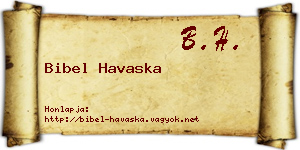 Bibel Havaska névjegykártya